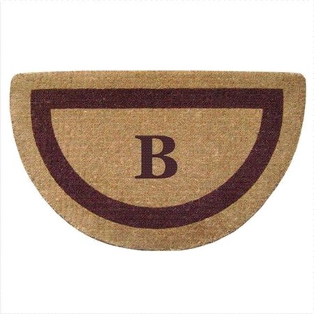 NEDIA HOME Nedia Home 02055B Single Picture - Brown Frame 22 x 36 In. Half Round Heavy Duty Coir Doormat - Monogrammed B O2055B